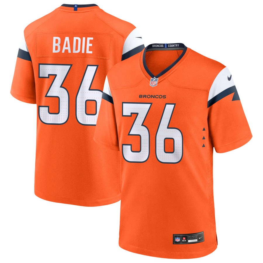 Tyler Badie Men's Nike Orange Denver Broncos Custom Game Jersey