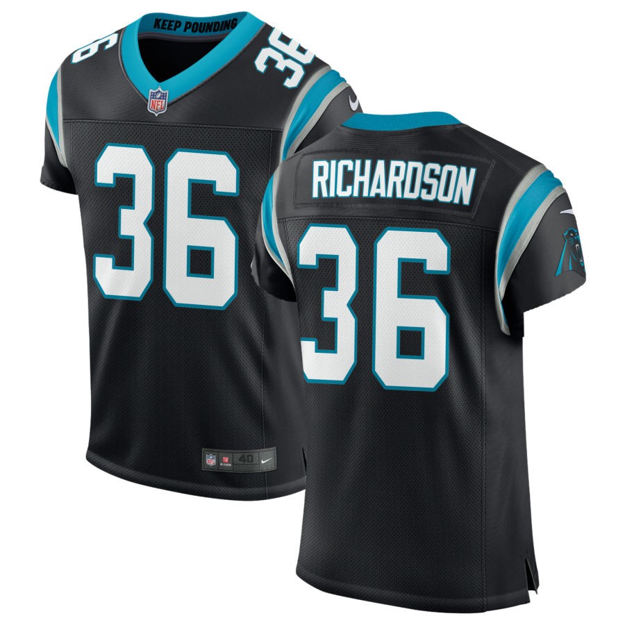 Demani Richardson Men's Nike Black Carolina Panthers Classic Custom Elite Jersey