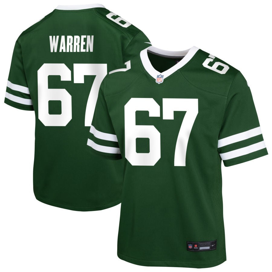 Carter Warren Youth Nike Legacy Green New York Jets Custom Game Jersey