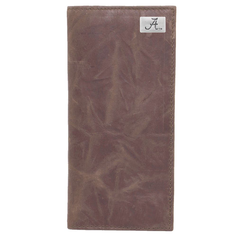 Alabama Crimson Tide Leather Secretary Wallet with Concho - Brown