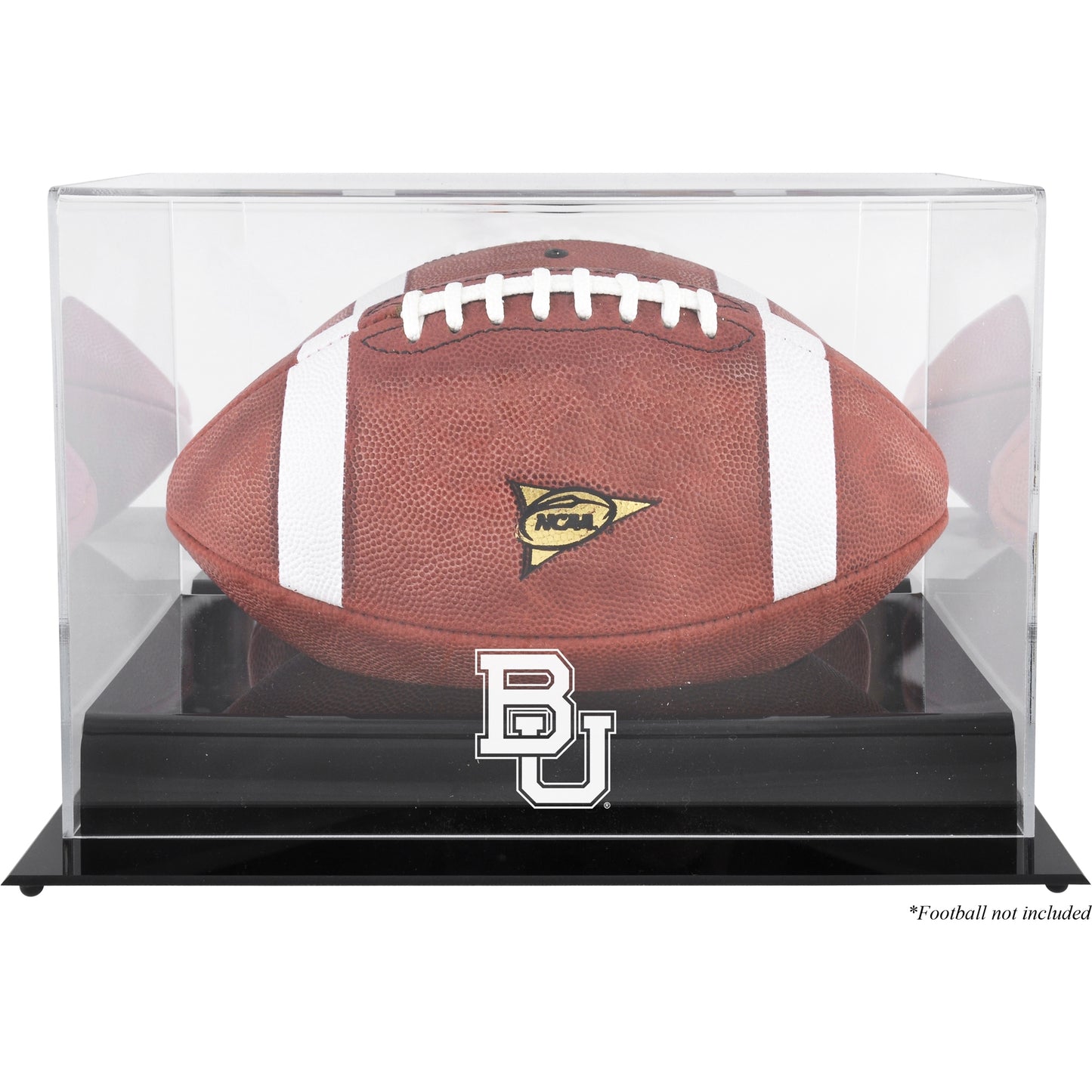 Baylor Bears Black Base Team Logo Football Display Case with Mirror Back