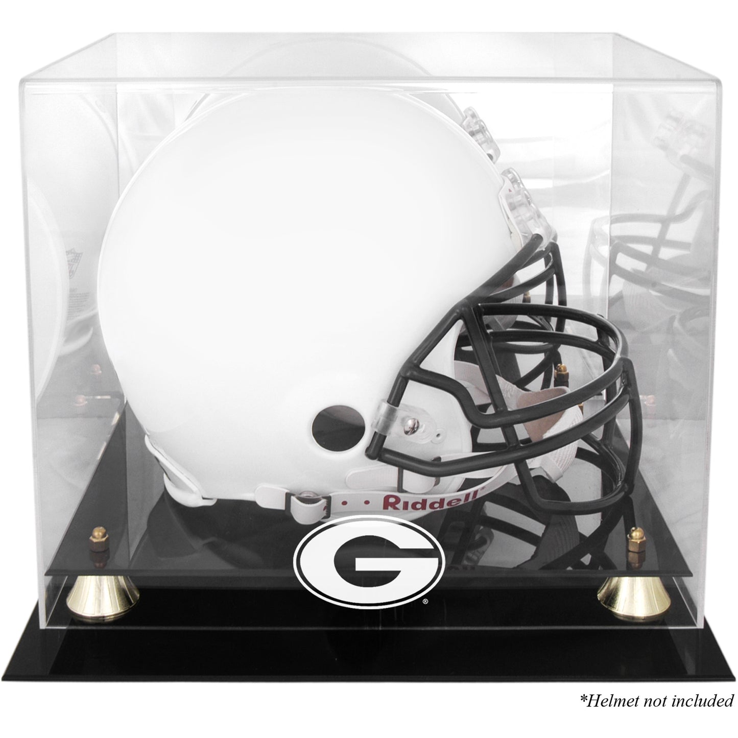 Georgia Bulldogs Golden Classic Logo Helmet Display Case with Mirrored Back