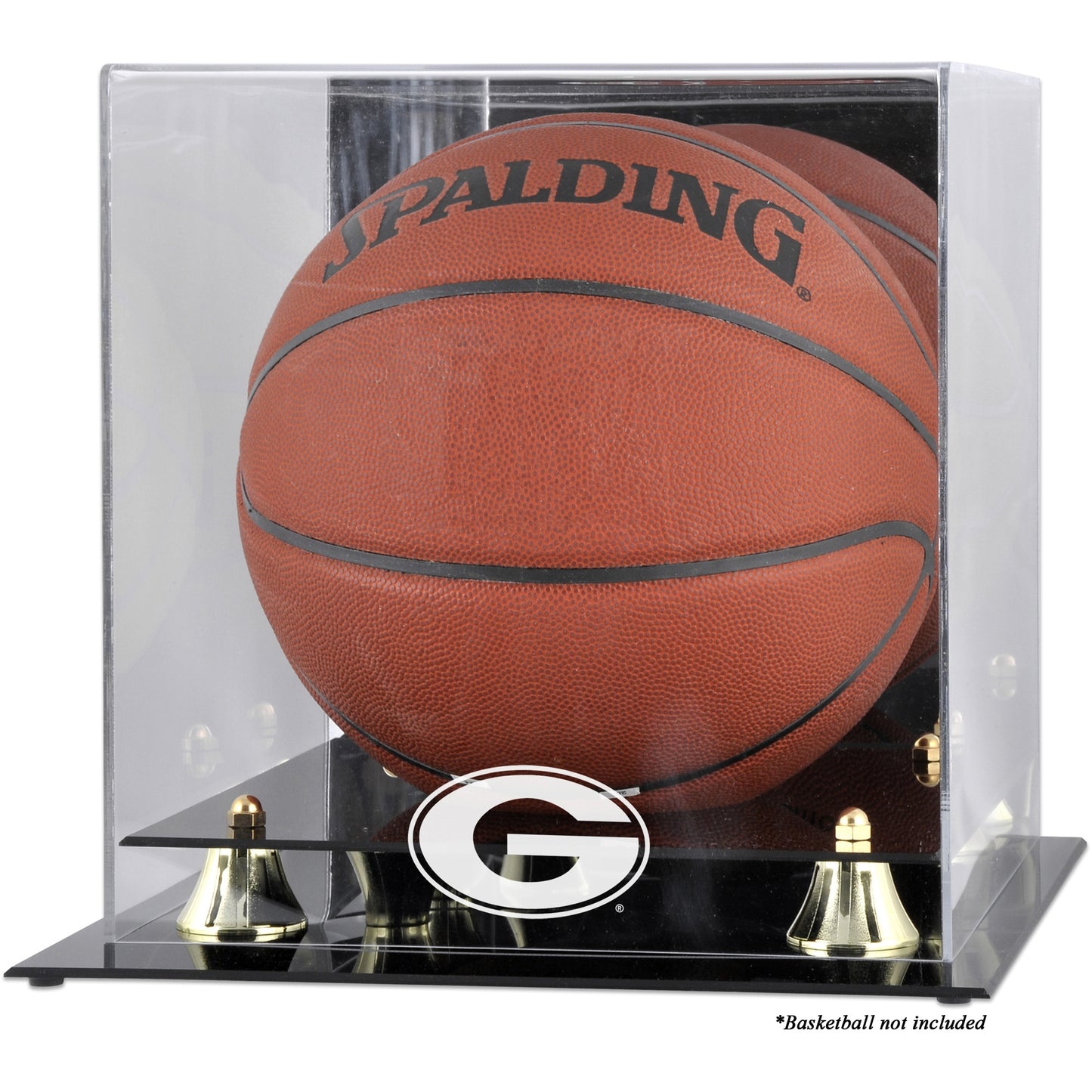 Georgia Bulldogs Golden Classic Logo Basketball Display Case with Mirror Back