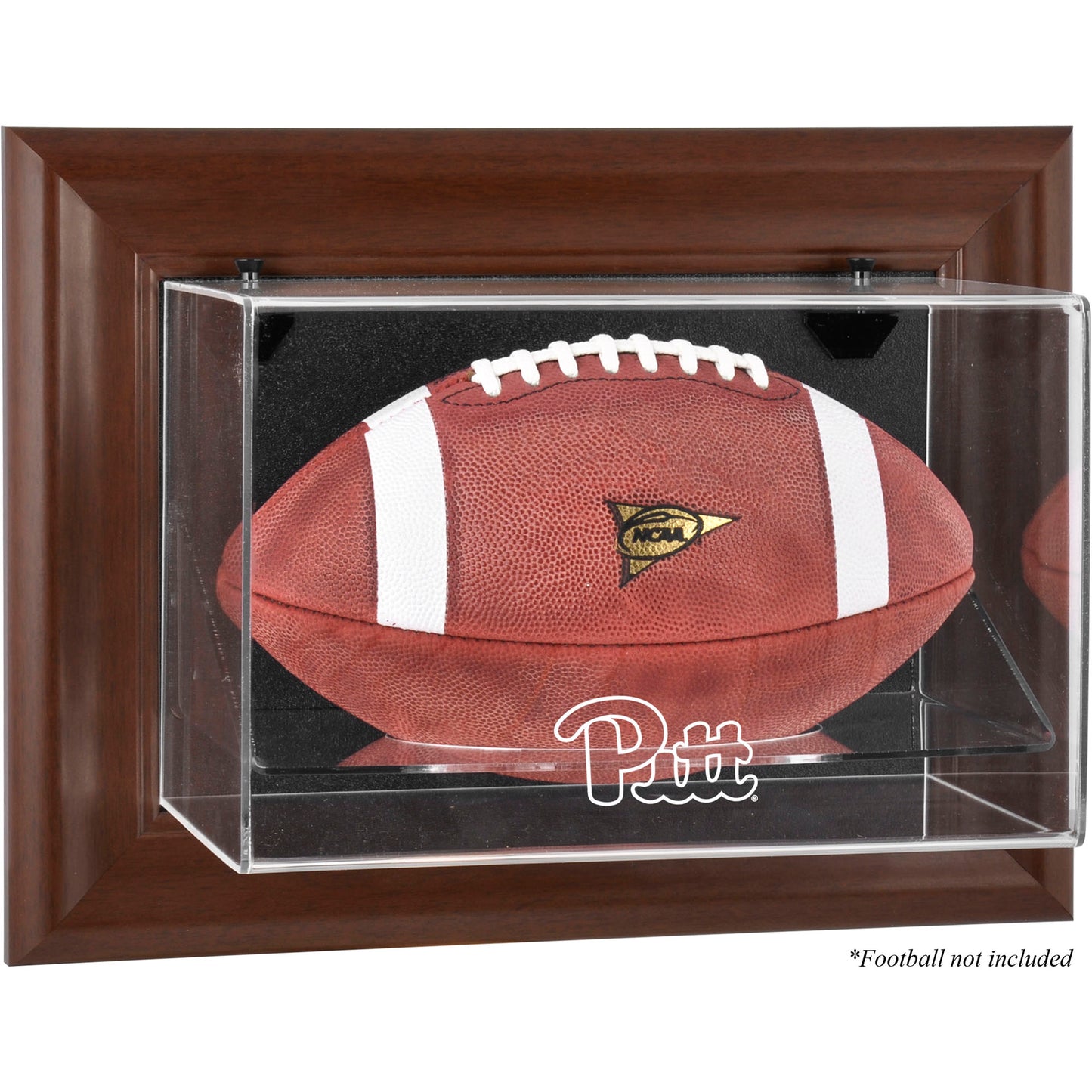 Pittsburgh Panthers Brown Framed Wall-Mountable Football Display Case