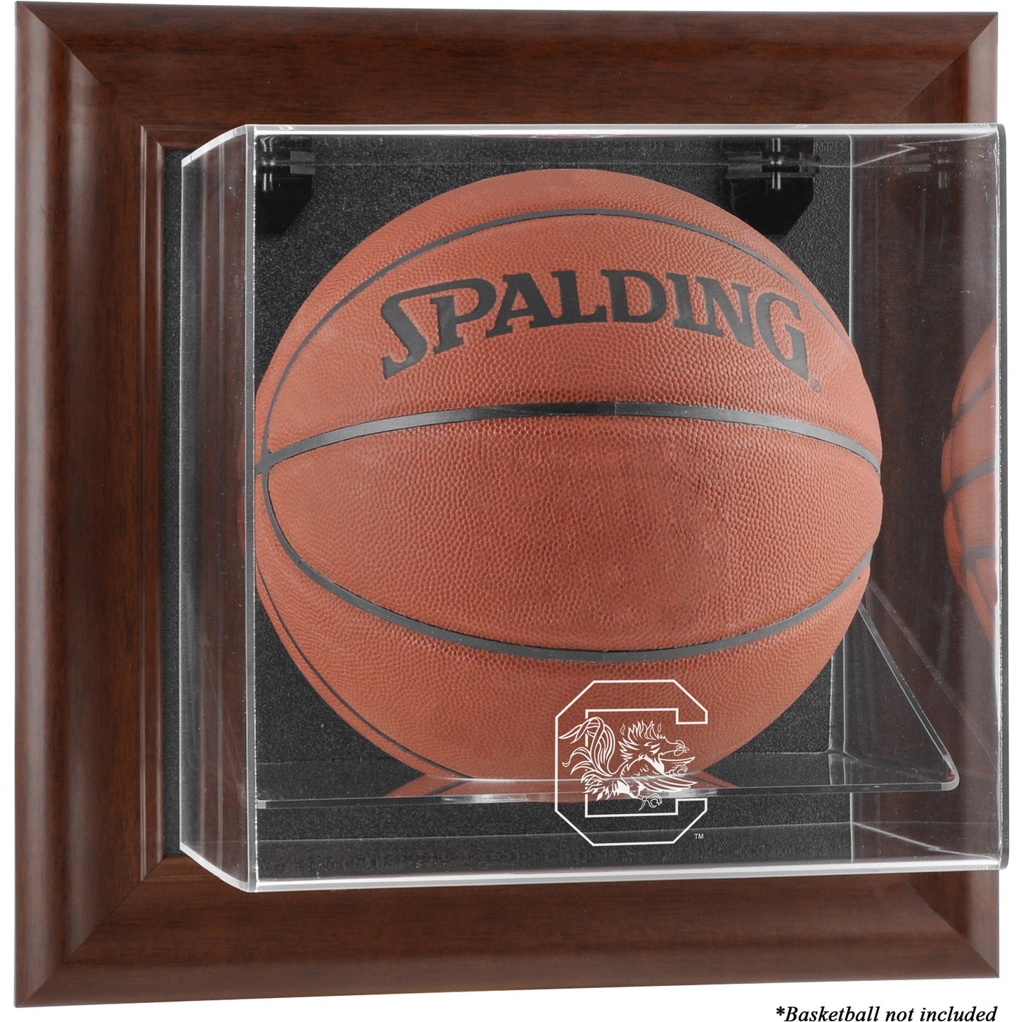 South Carolina Gamecocks Brown Framed Wall-Mountable Basketball Display Case