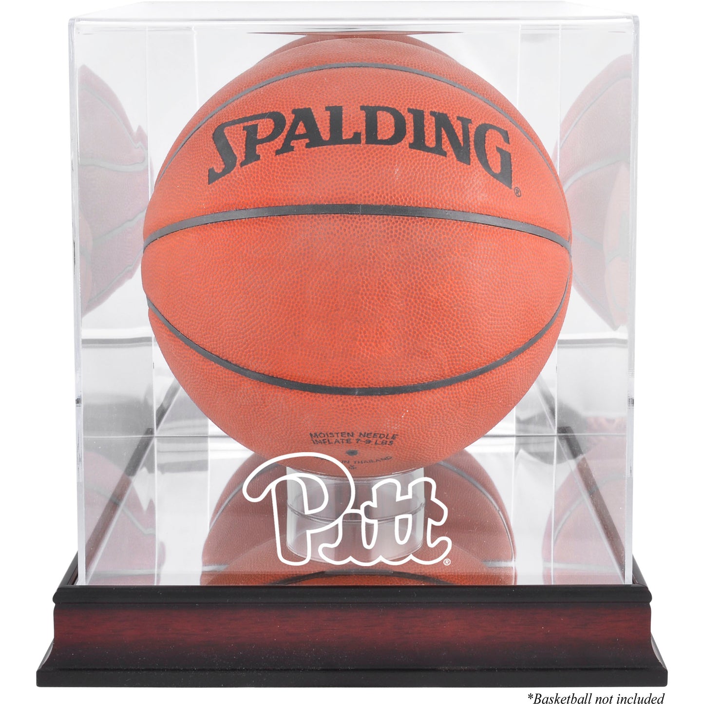 Pittsburgh Panthers Mahogany Antique Finish Basketball Display Case with Mirror Back