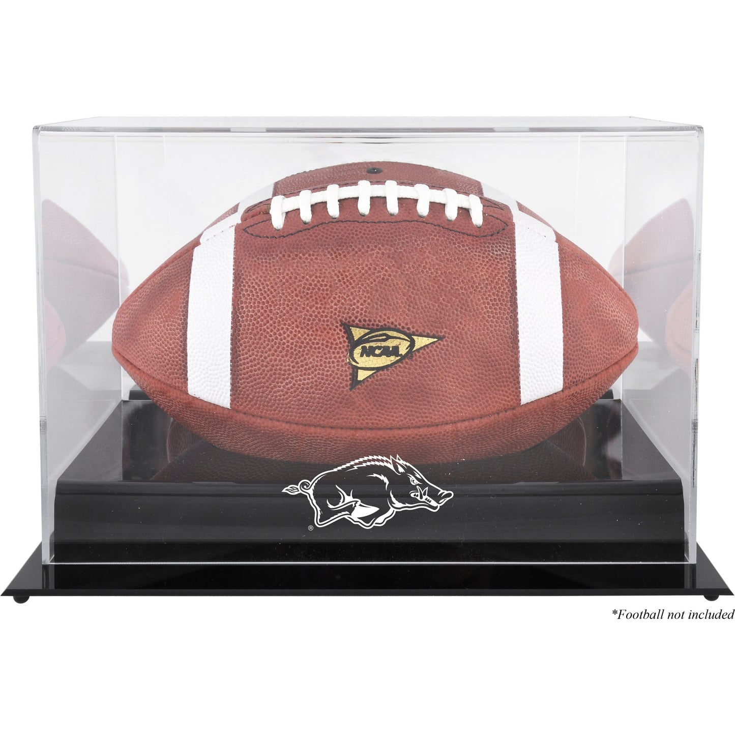 Arkansas Razorbacks Black Base Football Display Case
