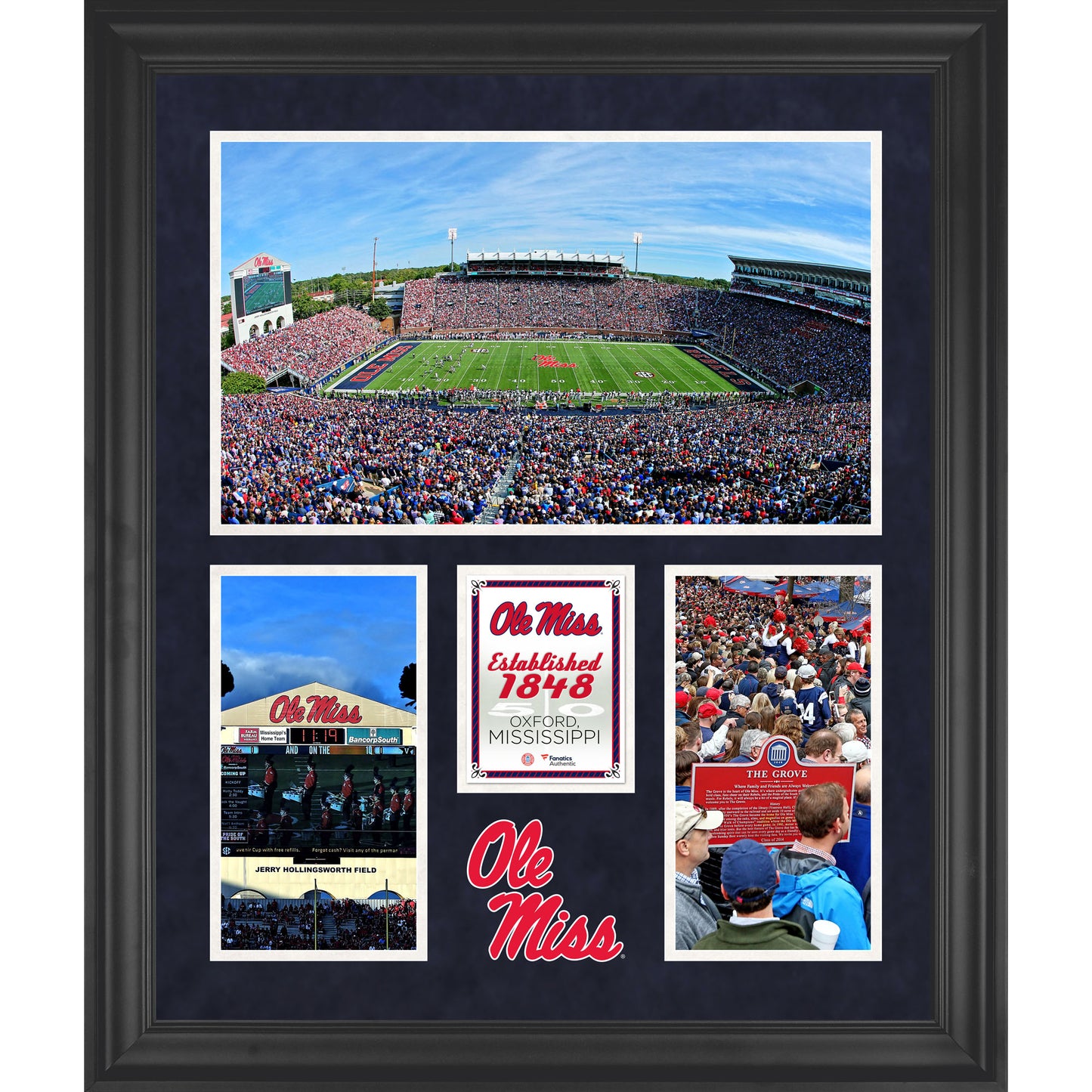 Ole Miss Rebels Vaught-Hemingway Stadium Framed 20" x 24" 3-Opening Collage