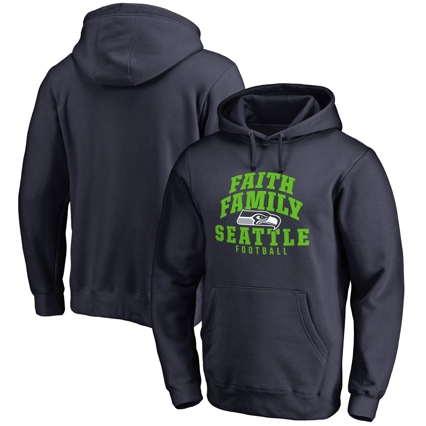 Men's NFL Pro Line Navy Seattle Seahawks Faith Family Pullover Hoodie