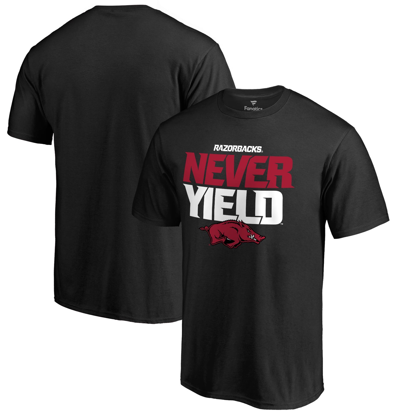 Men's Black Arkansas Razorbacks Never Yield Hometown Collection T-Shirt