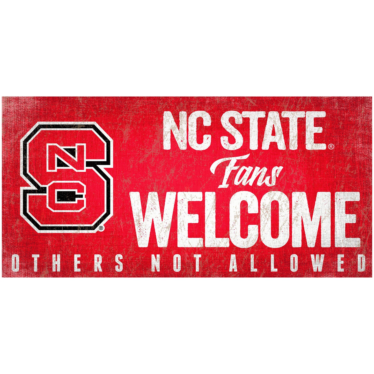 NC State Wolfpack 6" x 12" Fans Welcome Sign
