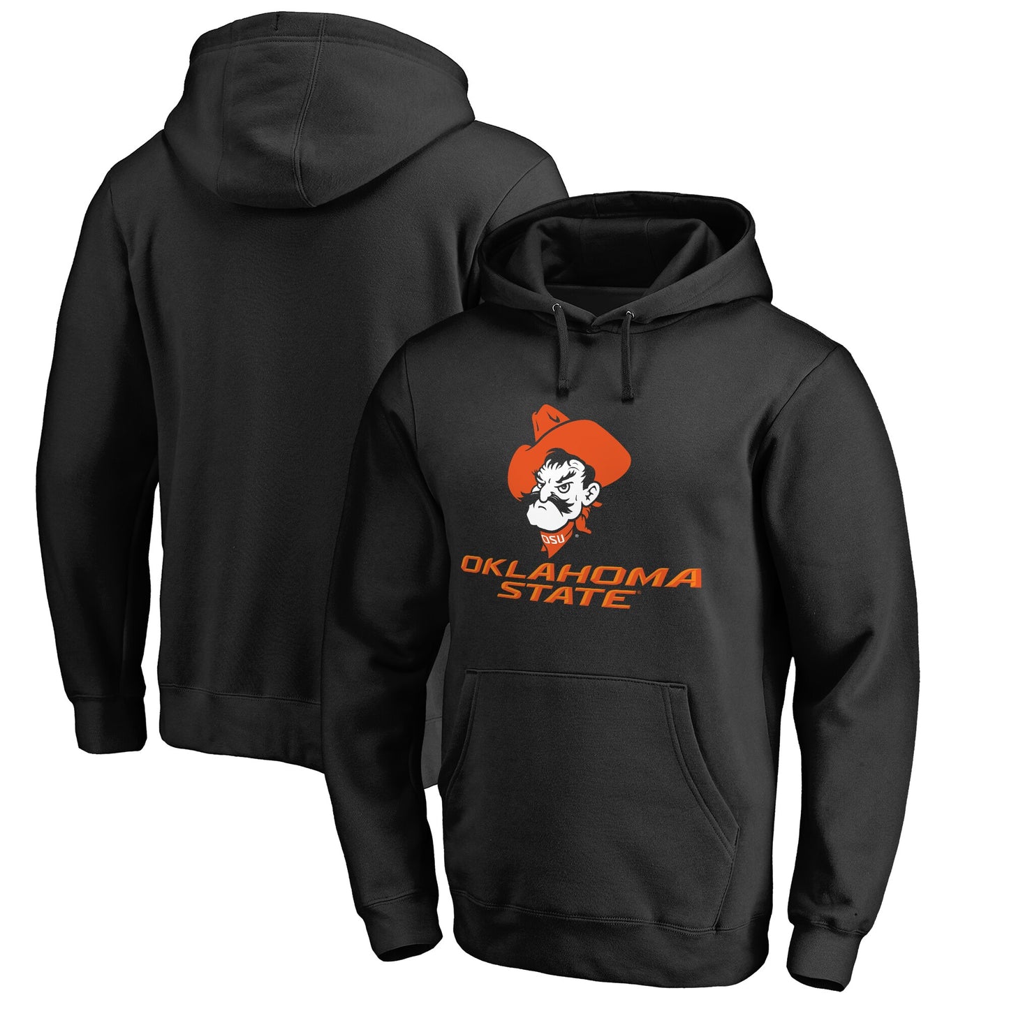 Men's Black Oklahoma State Cowboys Team Lockup Pullover Hoodie