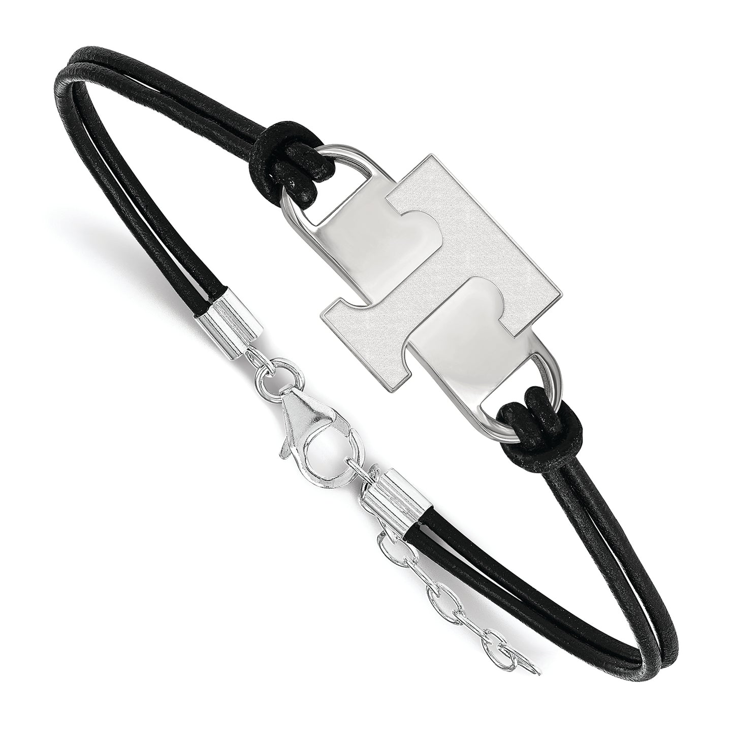 Women's Tennessee Volunteers Sterling Silver Leather Bracelet