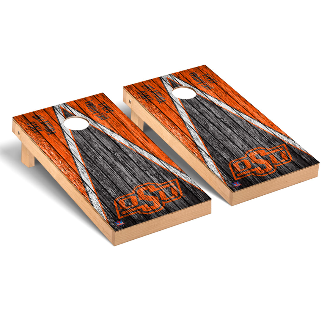 Oklahoma State Cowboys 2' x 4' Weathered Triangle Cornhole Board Set