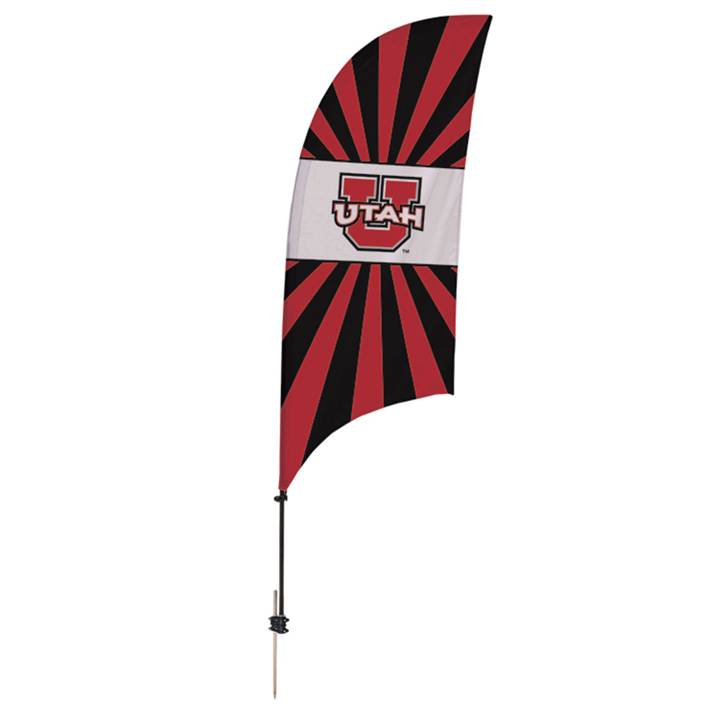 Utah Utes 7.5' Sunburst Razor Feather Stake Flag