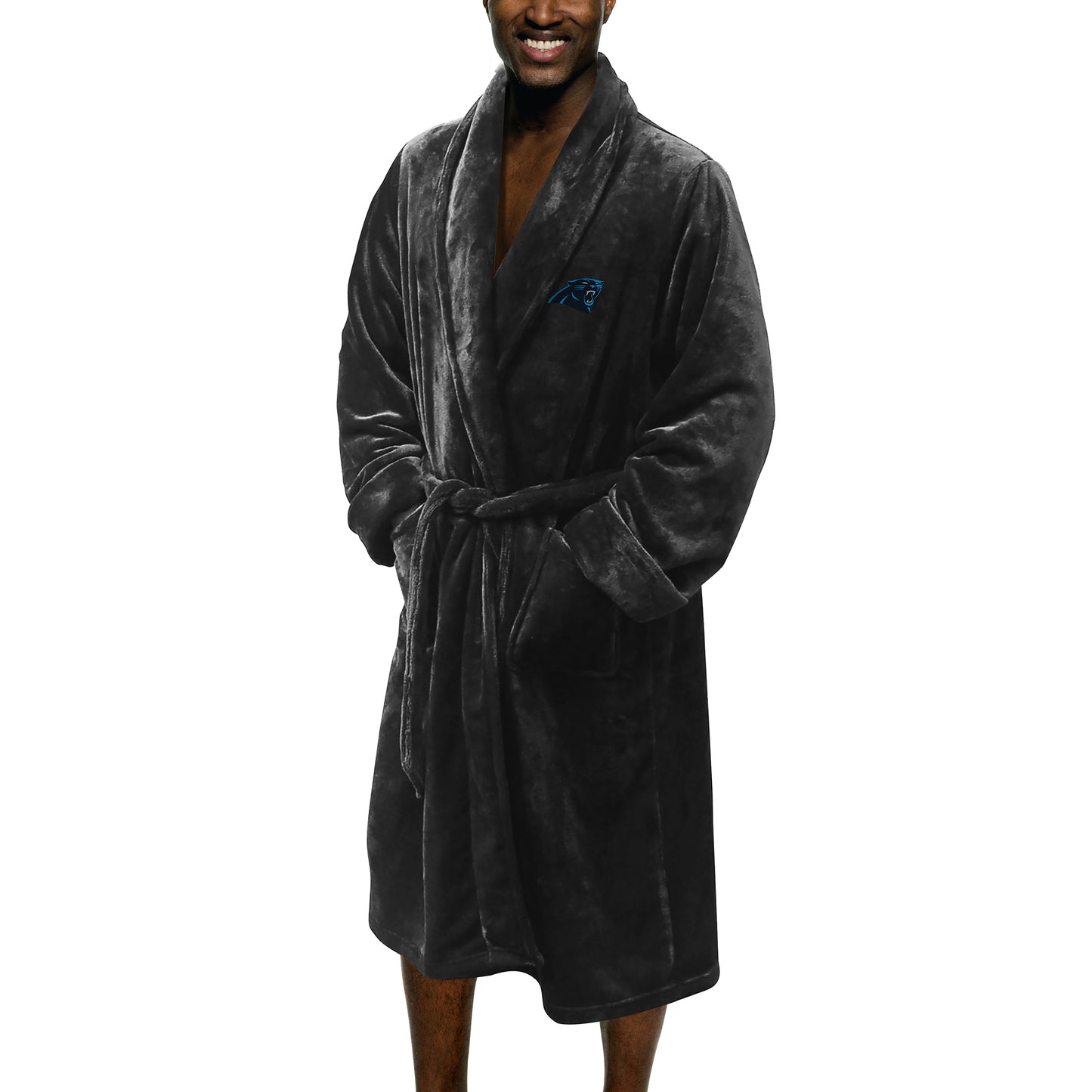 Men's The Northwest Company Black Carolina Panthers Silk Touch Robe