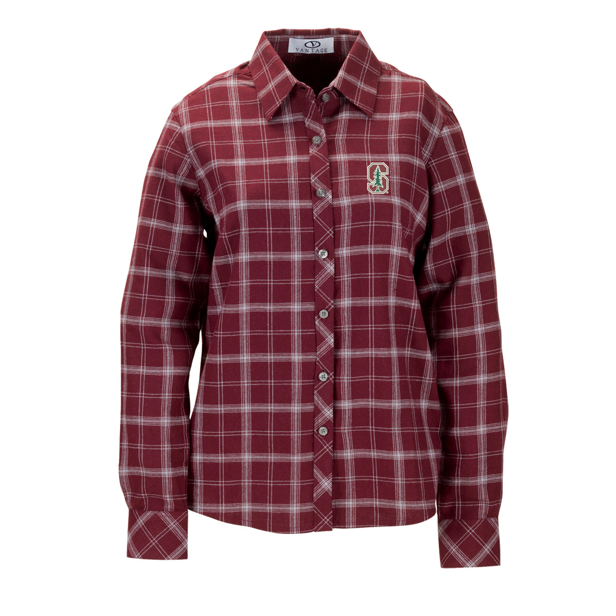 Women's Cardinal Stanford Cardinal Brewer Flannel Button-Down Long Sleeve Shirt