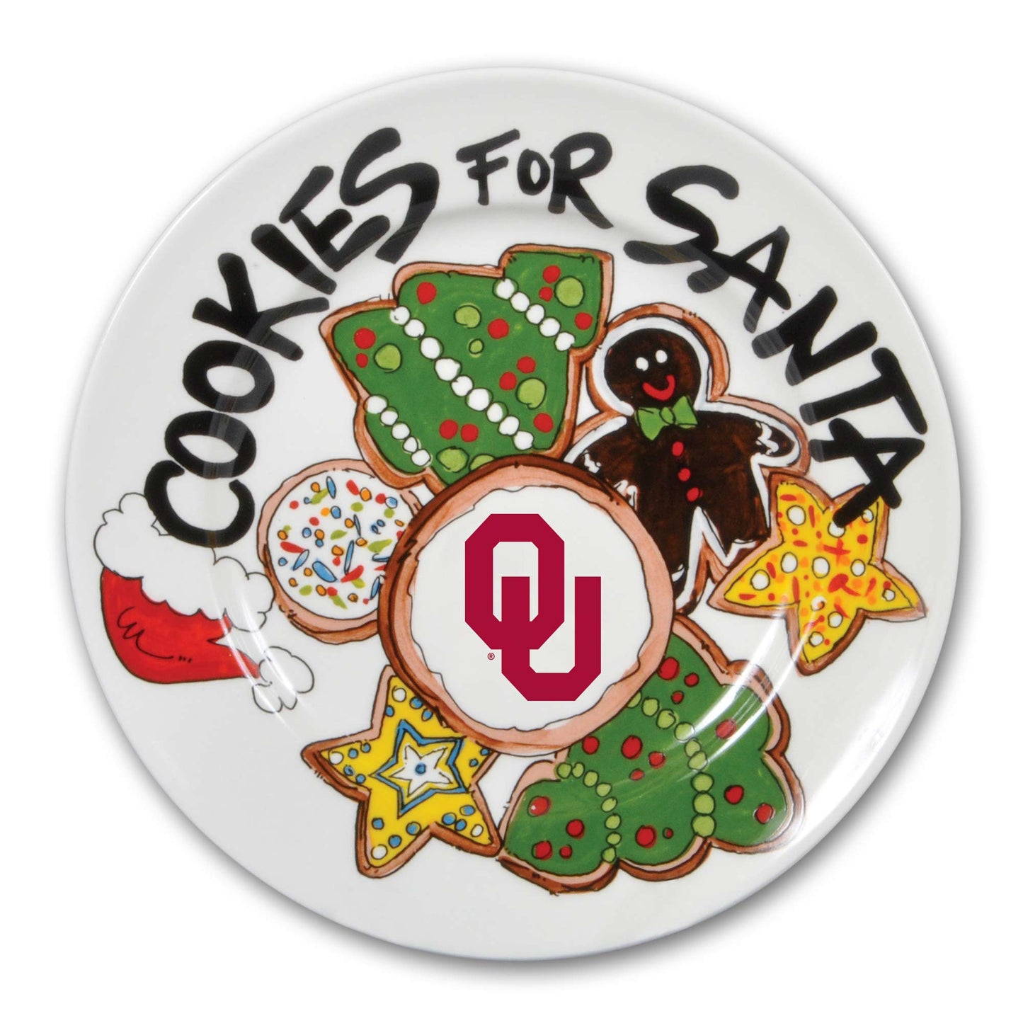 Oklahoma Sooners Cookies For Santa Plate