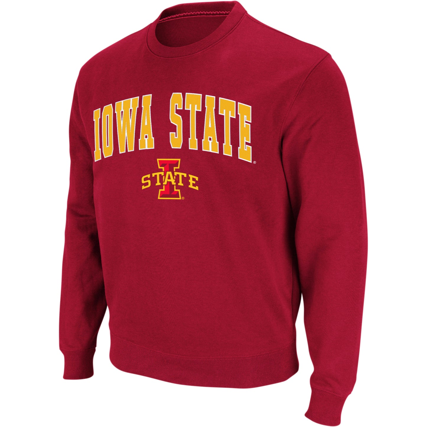Men's Colosseum Cardinal Iowa State Cyclones Arch & Logo Crew Neck Sweatshirt