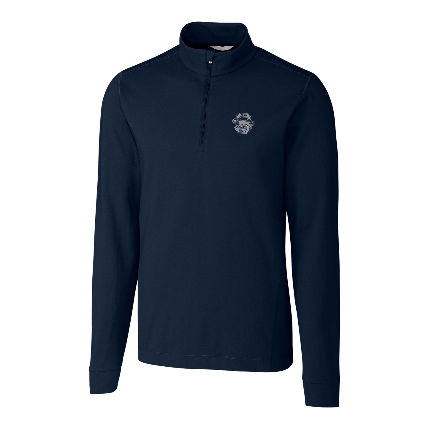 Men's Cutter & Buck Navy Penn State Nittany Lions Vault Advantage Quarter-Zip Mock Neck Sweater