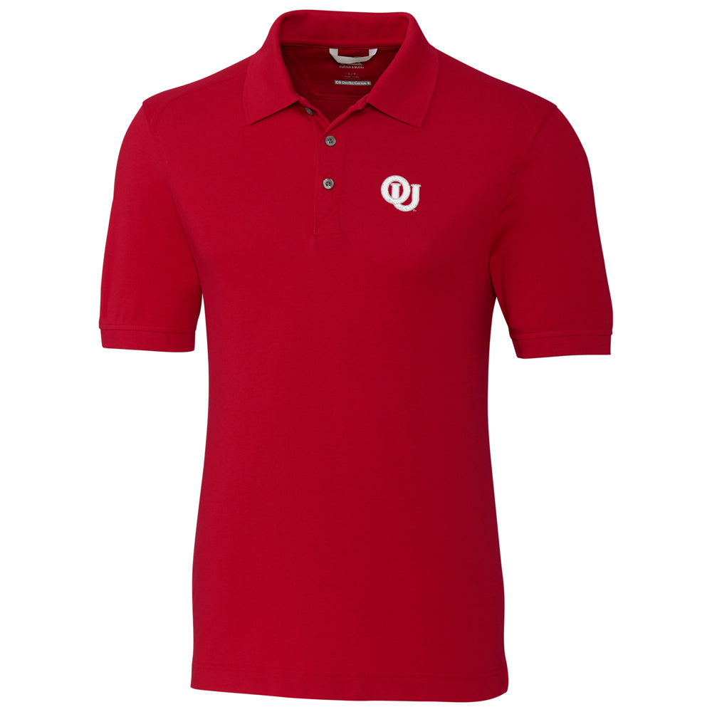 Men's Cutter & Buck Crimson Oklahoma Sooners Big & Tall College Vault Advantage DryTec Tri-Blend Polo
