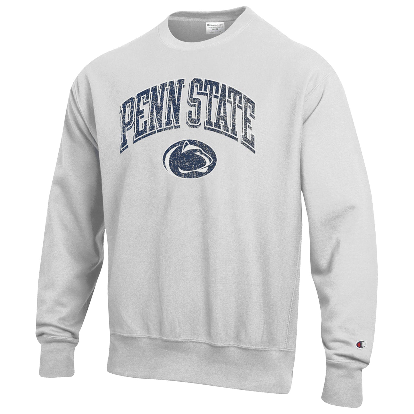 Men's Champion Gray Penn State Nittany Lions Arch Over Logo Reverse Weave Pullover Sweatshirt