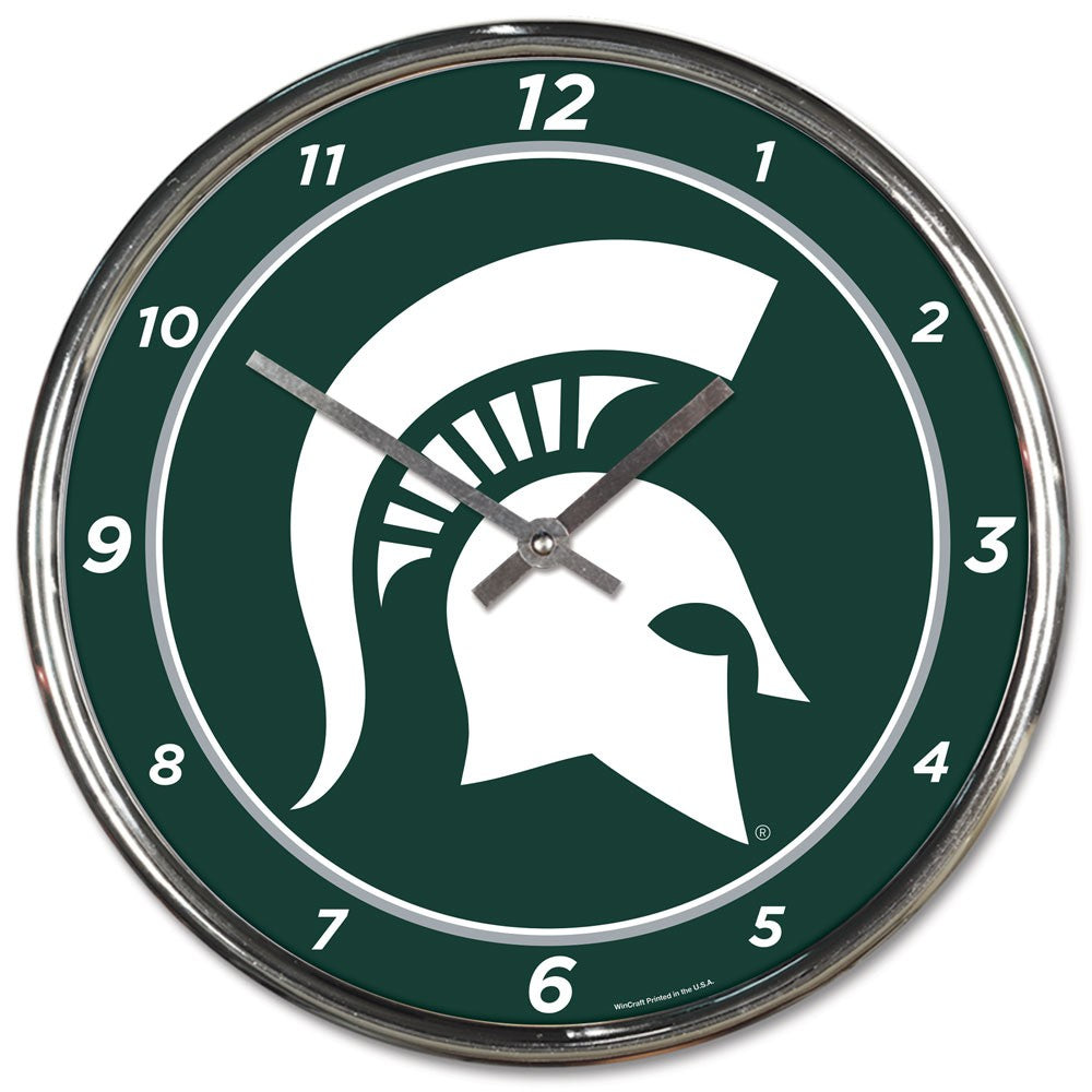 WinCraft Michigan State Spartans Chrome Wall Clock