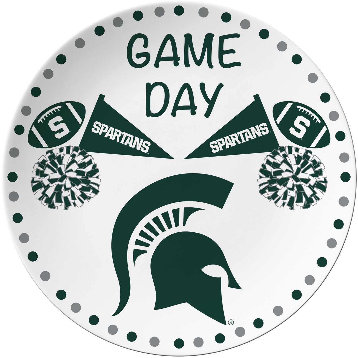 Michigan State Spartans Game Day Plate