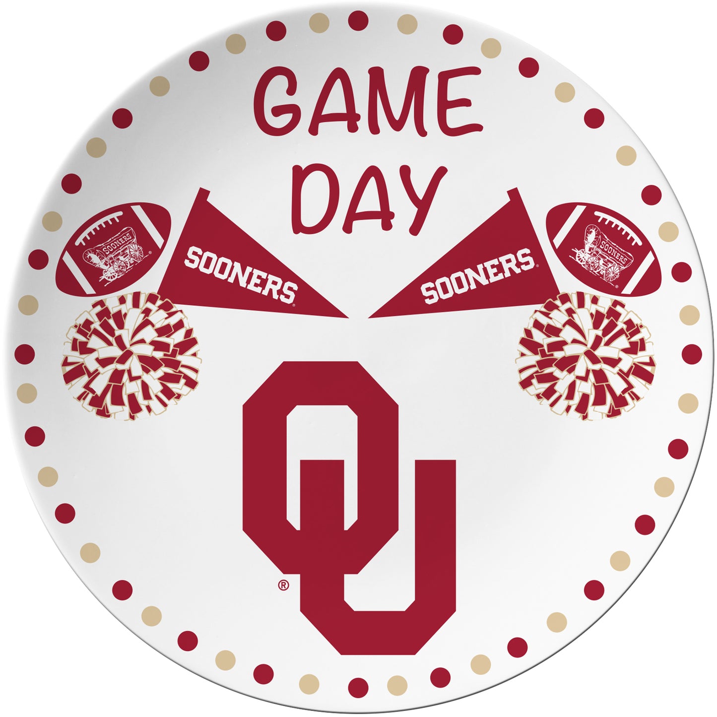 Oklahoma Sooners Game Day Plate
