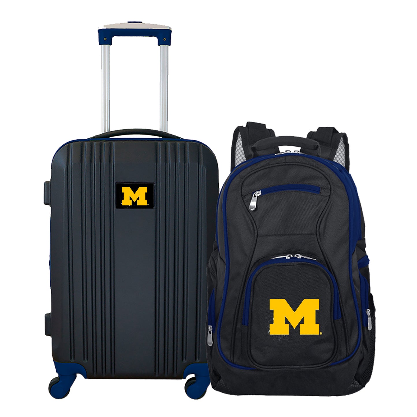 MOJO Black Michigan Wolverines 2-Piece Luggage & Backpack Set