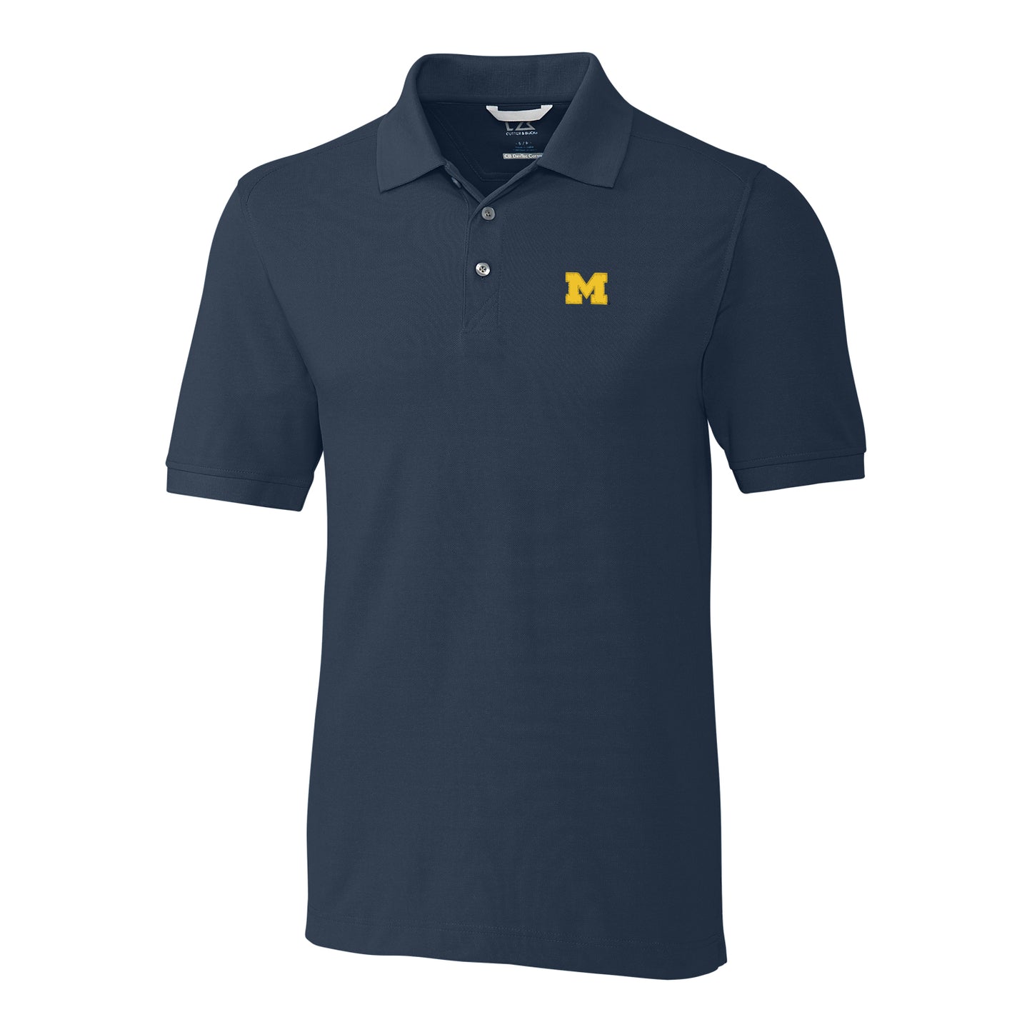 Men's Cutter & Buck Navy Michigan Wolverines Collegiate Big & Tall Advantage DryTec Polo