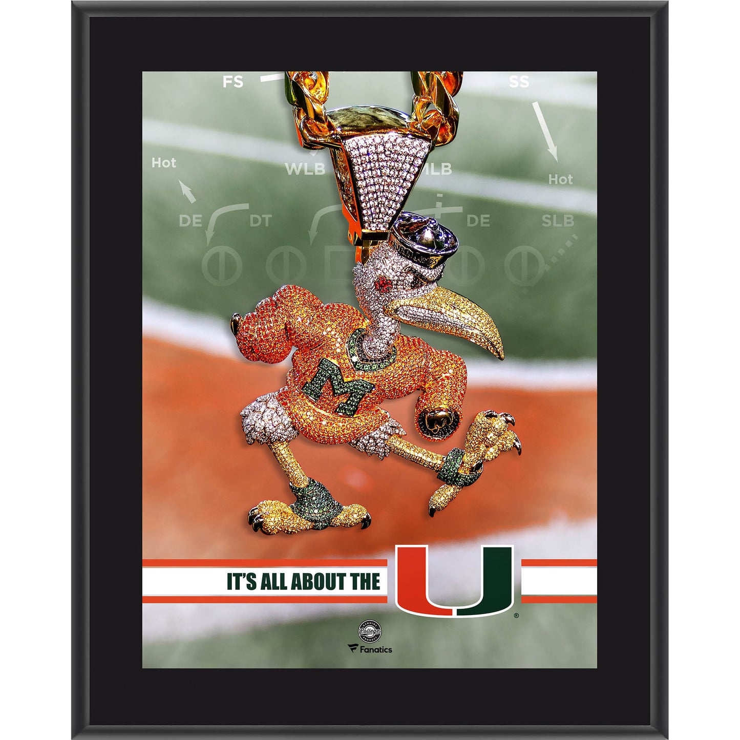 Miami Hurricanes 10.5" x 13" 2018 Turnover Chain Sublimated Plaque