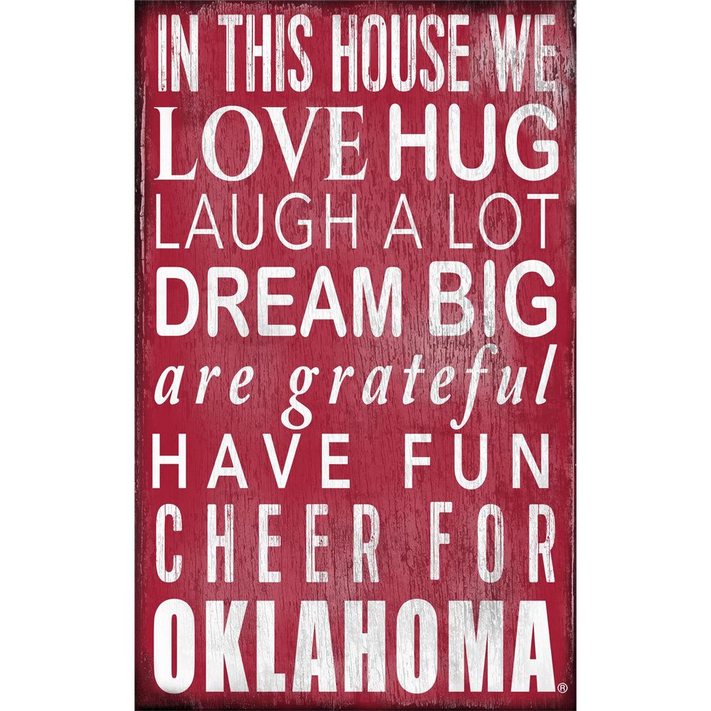 Oklahoma Sooners 11" x 19" In This House Sign