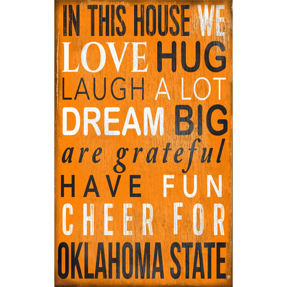 Oklahoma State Cowboys 11" x 19" In This House Sign