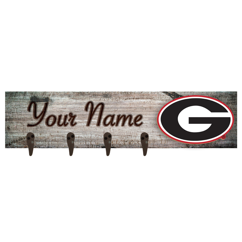 Georgia Bulldogs 24" x 6" Personalized Mounted Coat Hanger
