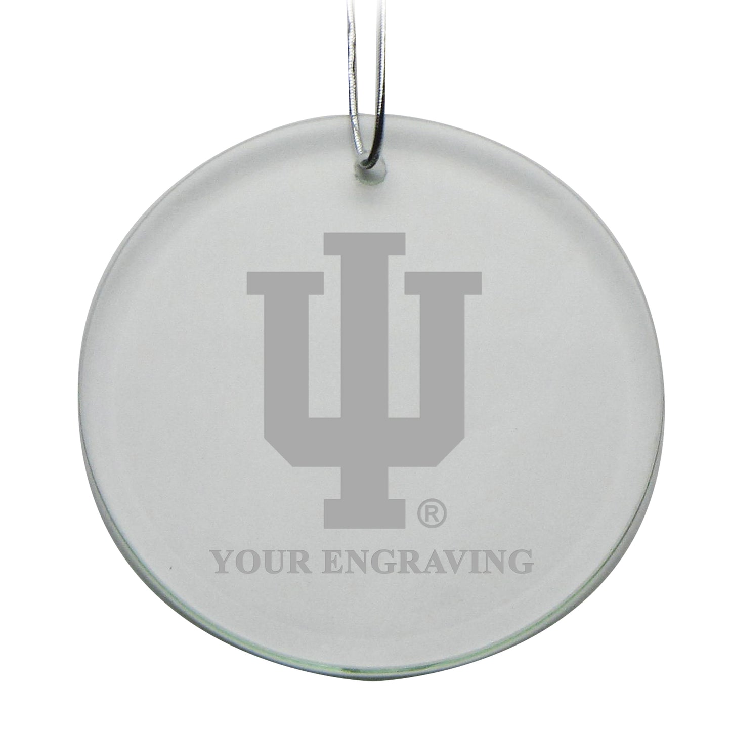 Indiana Hoosiers Round Crystal Personalized Ornament