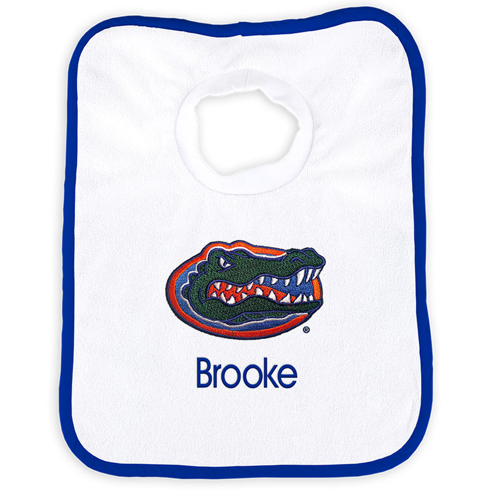 White Chad & Jake Florida Gators Personalized Bib