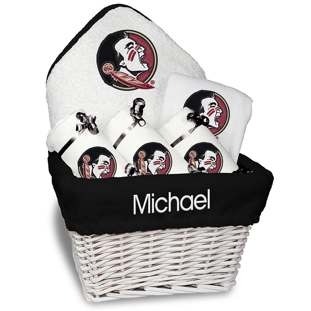 White Chad & Jake Florida State Seminoles Personalized Medium Gift Basket