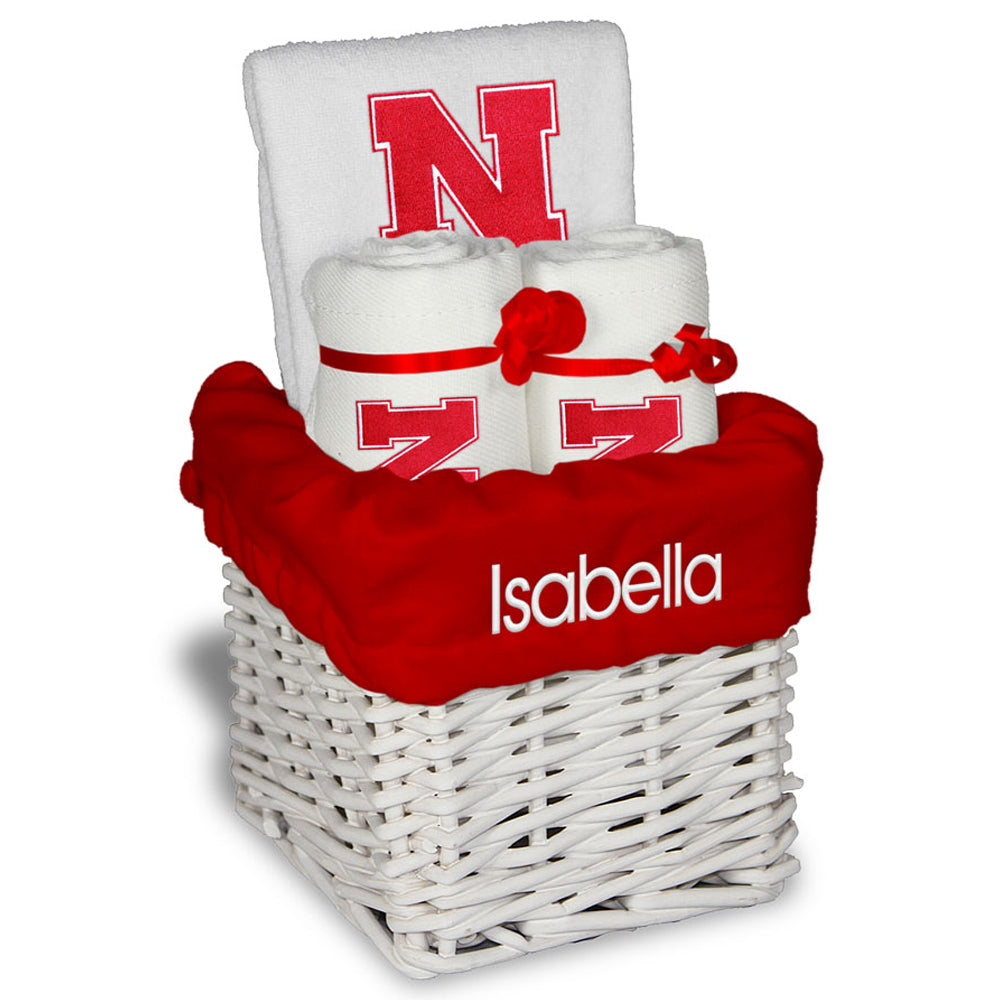 White Chad & Jake Nebraska Huskers Personalized Small Gift Basket