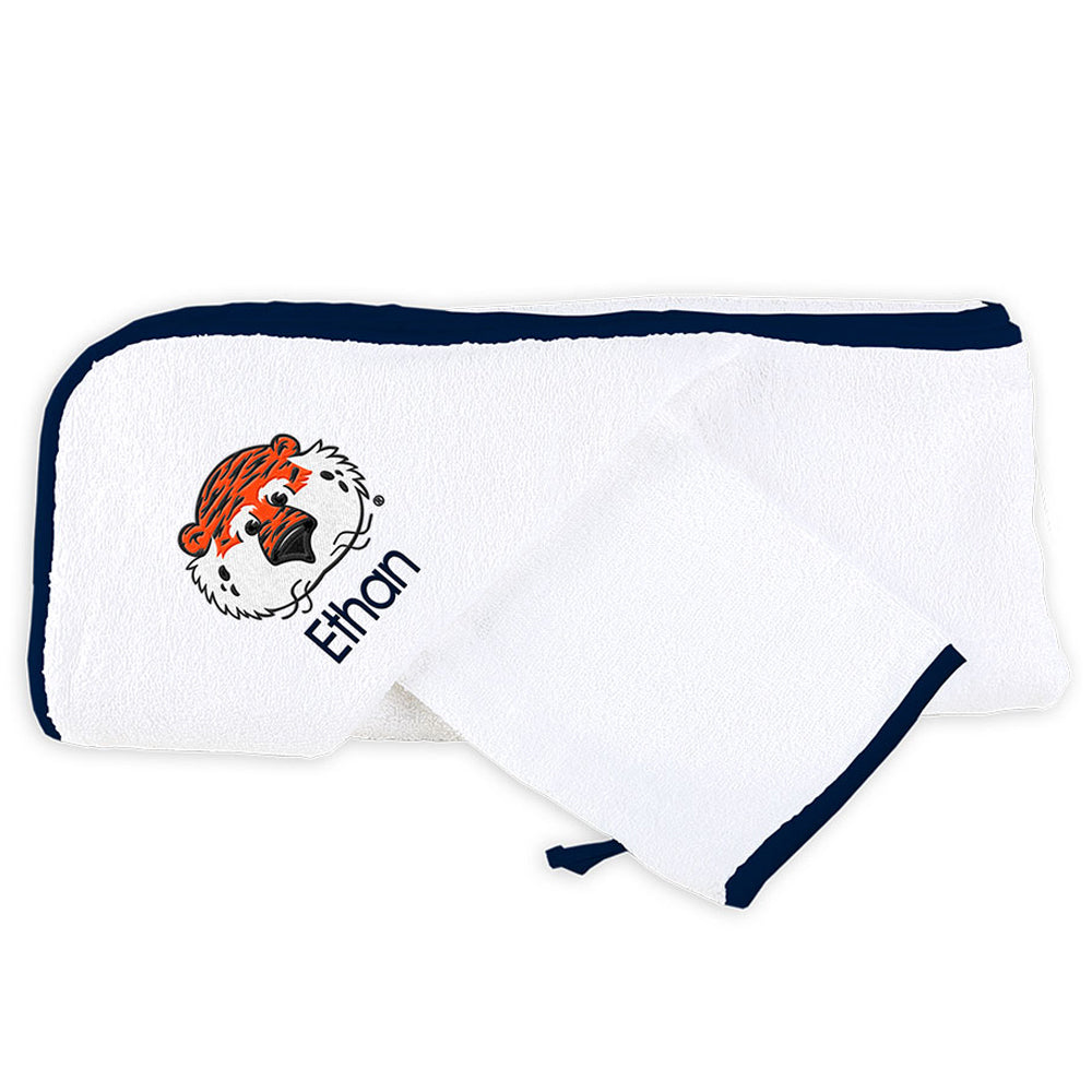 White Chad & Jake Auburn Tigers Personalized Team Towel Set
