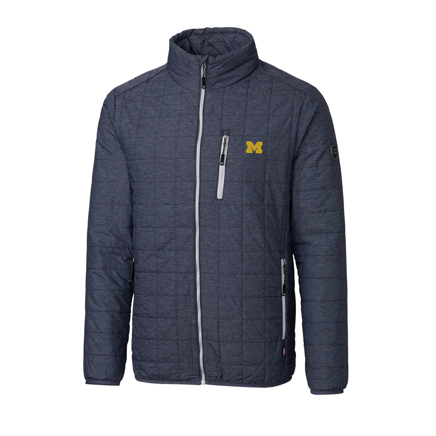 Men's Cutter & Buck Anthracite Michigan Wolverines Big & Tall Rainier Full-Zip Jacket