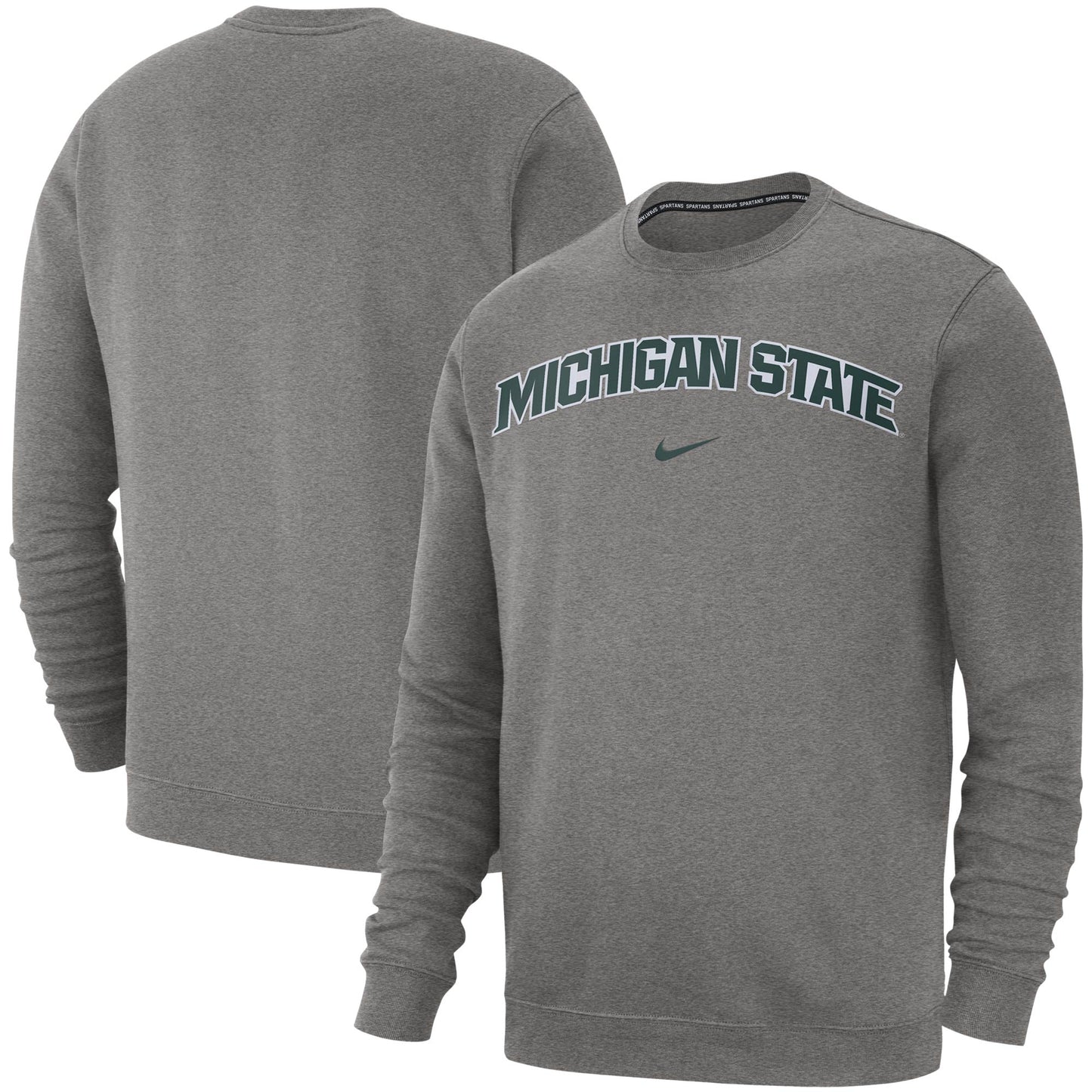 Men's Nike Heather Gray Michigan State Spartans Club Fleece Sweatshirt