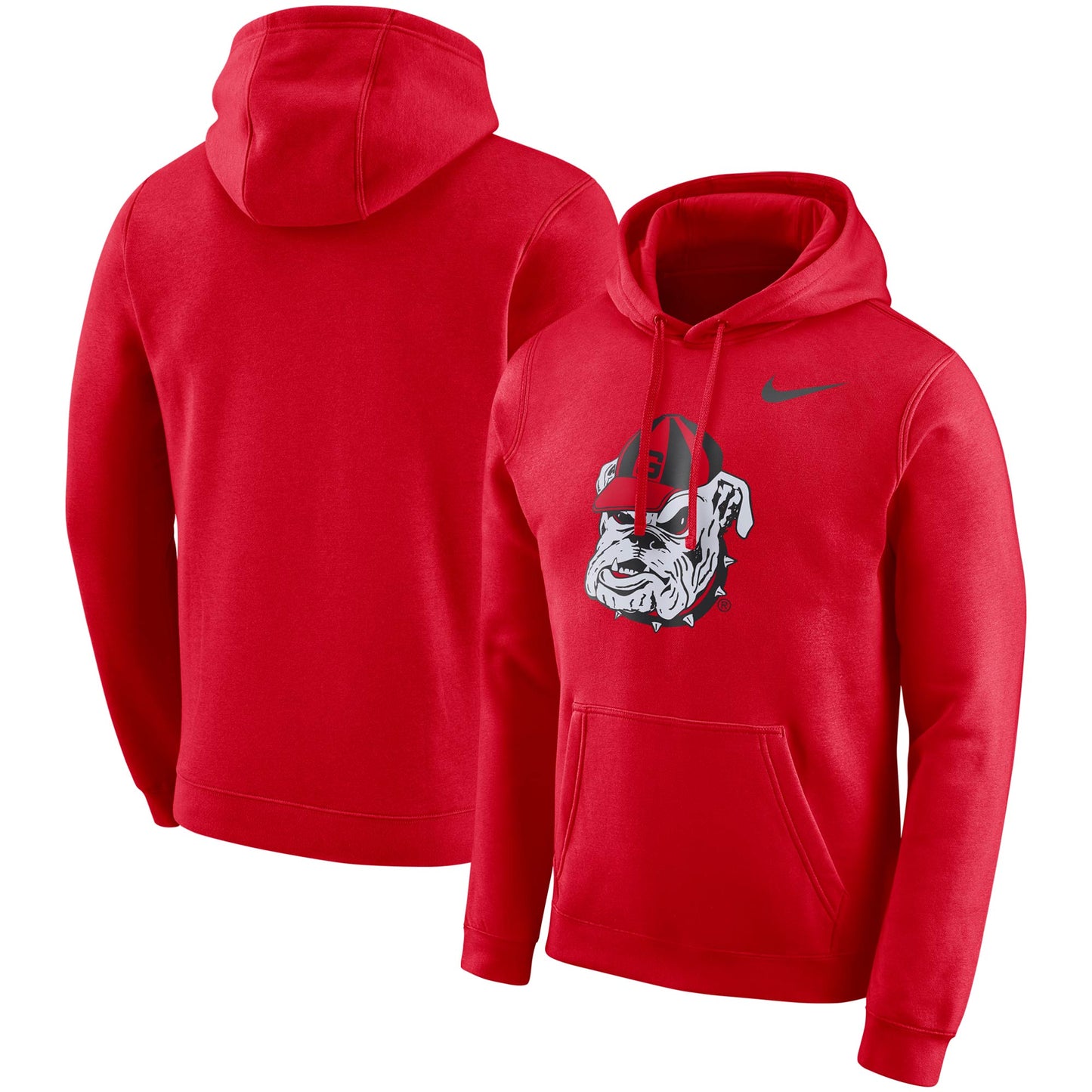 Men's Nike Red Georgia Bulldogs Vault Club Fleece Pullover Hoodie