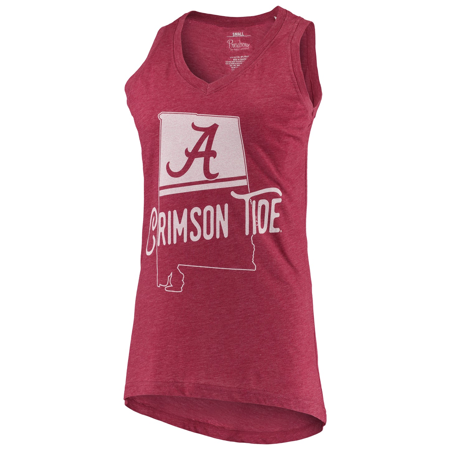 Women's Pressbox Crimson Alabama Crimson Tide Ferris Melange V-Neck Tank Top