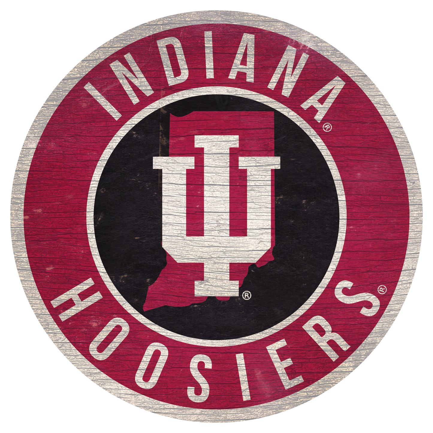 Indiana Hoosiers 12'' x 12'' State Circle Sign