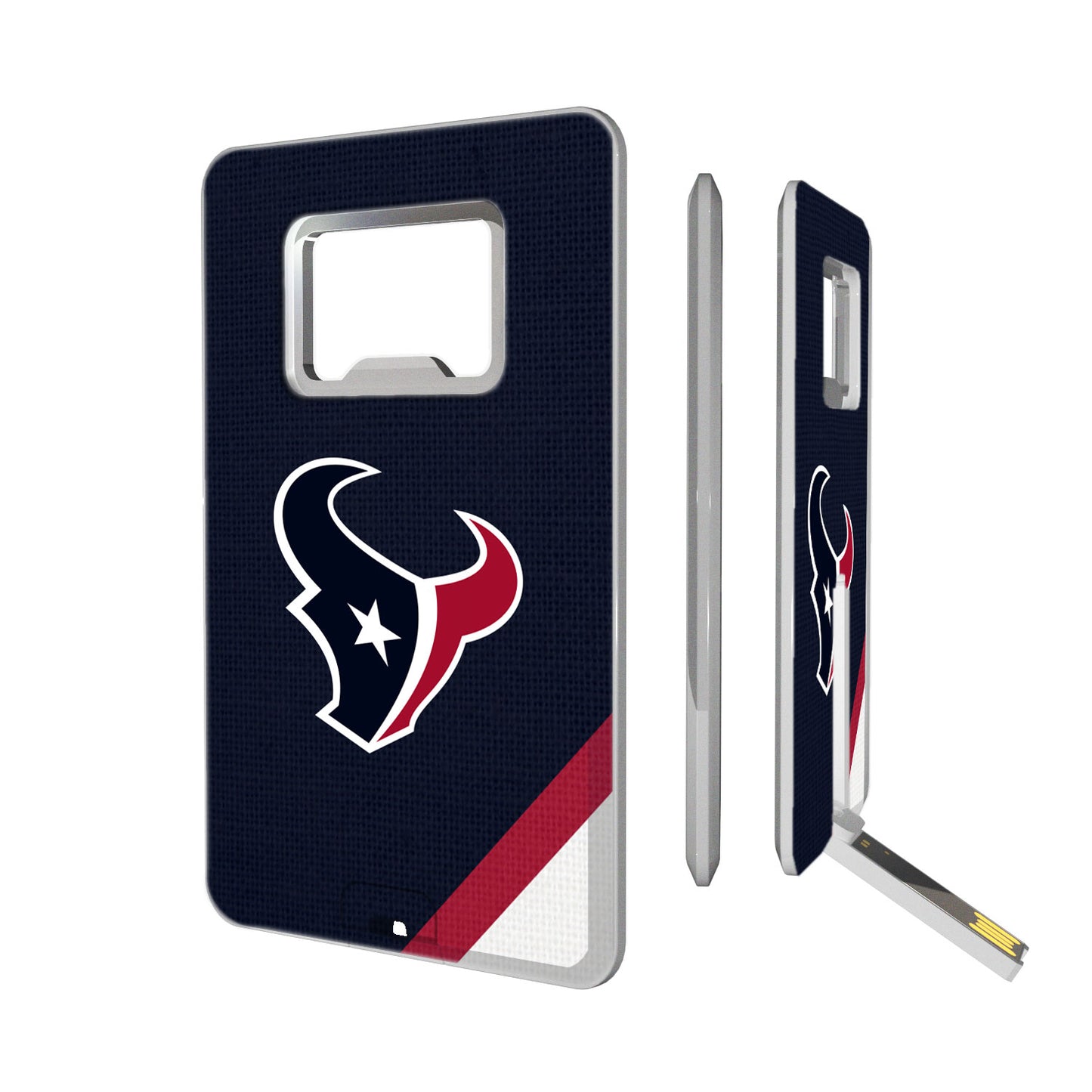 Houston Texans Diagonal Stripe Credit Card USB Drive & Bottle Opener