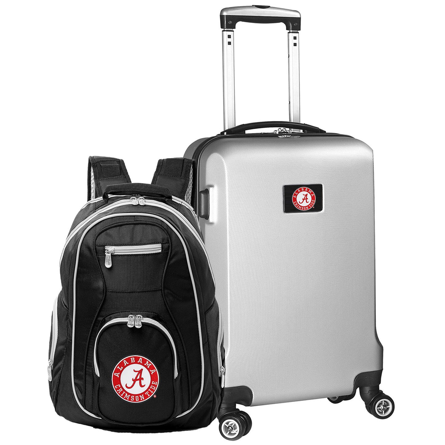 Alabama Crimson Tide Deluxe 2-Piece Backpack and Carry-On Set - Silver