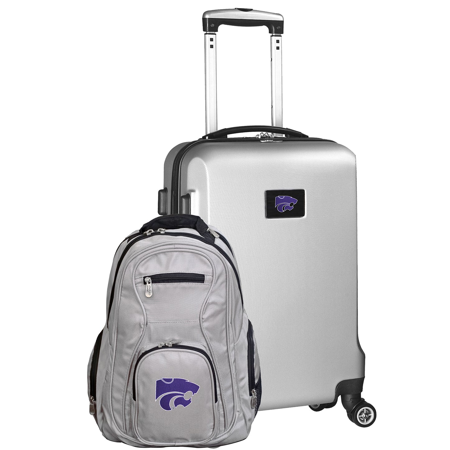 Kansas State Wildcats Deluxe 2-Piece Backpack and Carry-On Set - Silver