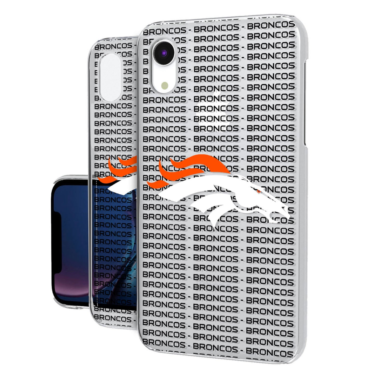Denver Broncos iPhone Clear Text Backdrop Design Case