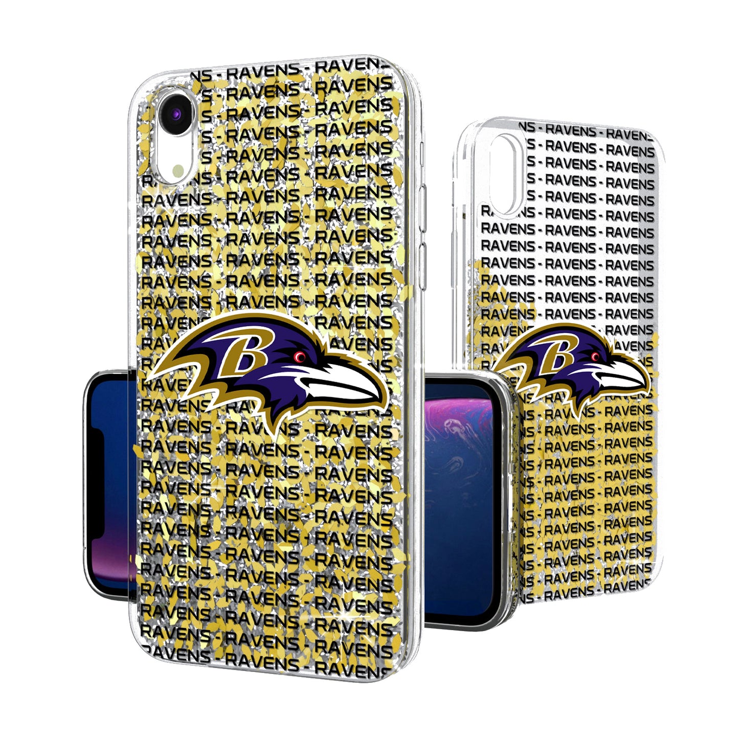 Baltimore Ravens iPhone Text Backdrop Design Glitter Case